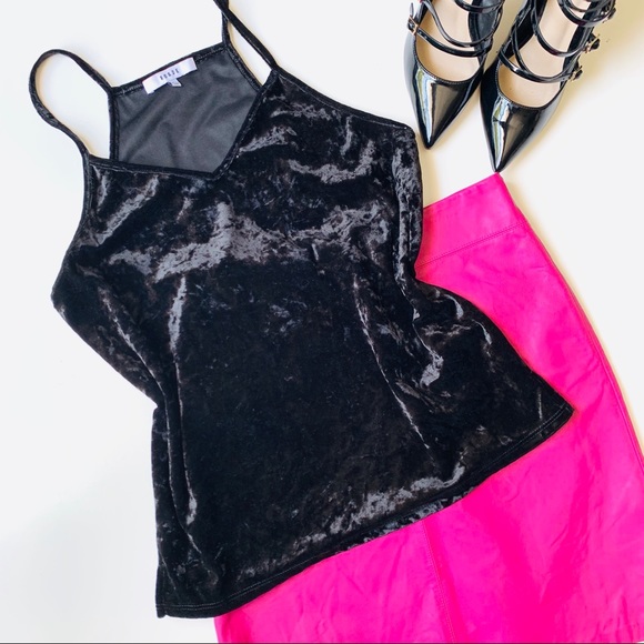 Ro & De Tops - RO & DE Crush Velvet Black Top Shirt🖤
